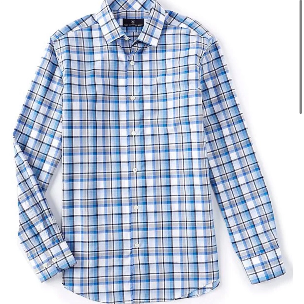 Hart Schaffner Marx Long Sleeve Large Plaid Sportshirt